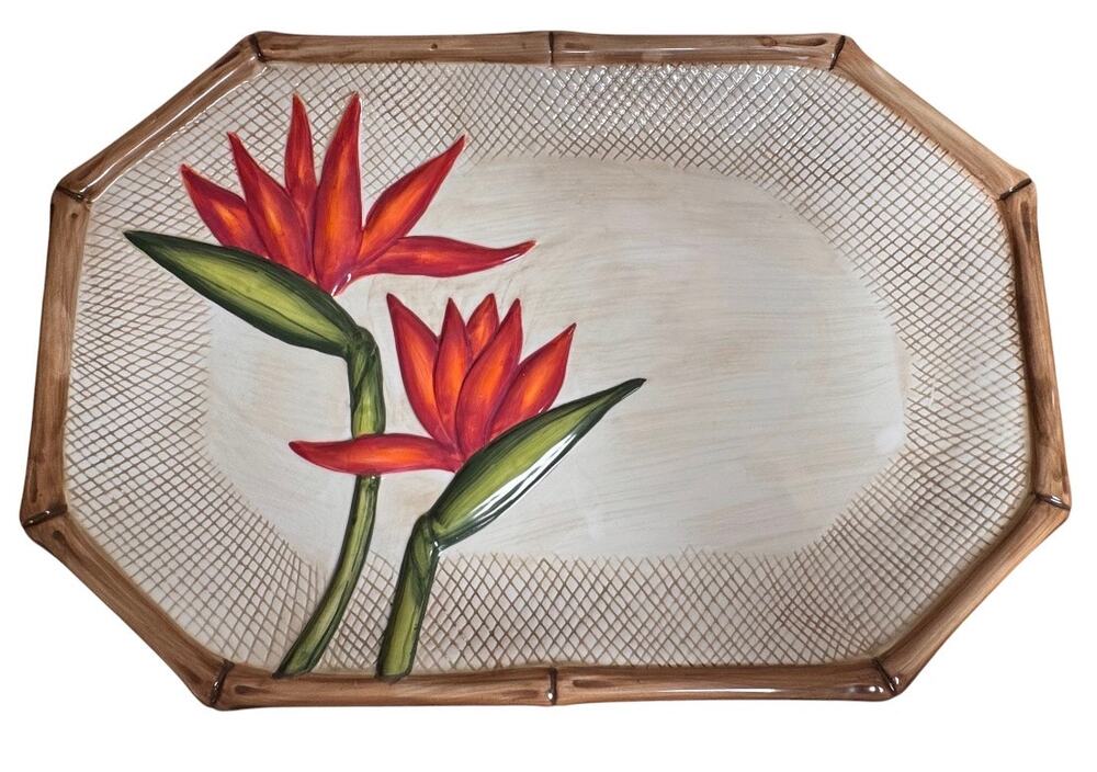 Vintage 2002 Inside Out by The Cellar Bird of Paradise Platter 15.5”